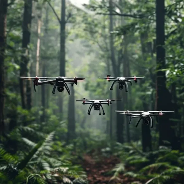 L'IA peut-elle piloter de petits drones en formation à travers une forêt de manière autonome ?