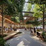 Can AI design a sustainable and functional community space that meets the needs of a diverse group of people?