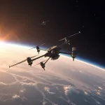 AI illustration: design and deploy autonomous nanodrones that independently hunt and disable enemy satellites in low Earth orbit
