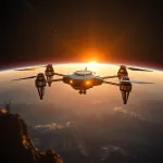 AI illustration: design and deploy autonomous nanodrones that independently hunt and disable enemy satellites in low Earth orbit